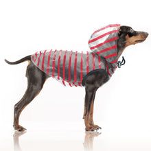  ARZEL RED STRIPED RAINCOAT