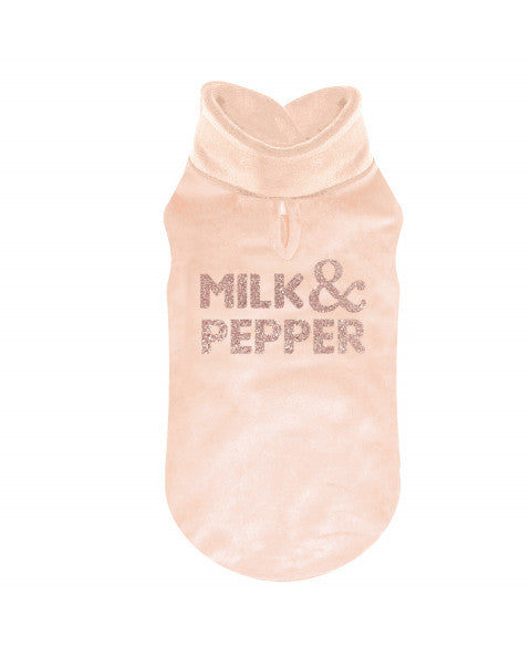 BERGEN VELVET T-SWEATER PINK "MILK & PEPPER"