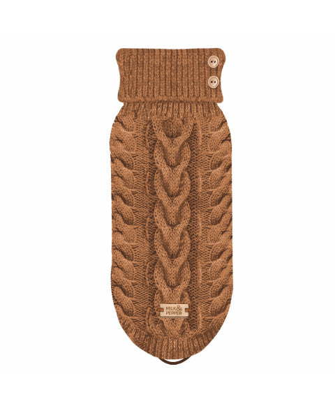 DUNCAN CABLE SWEATER CAMEL