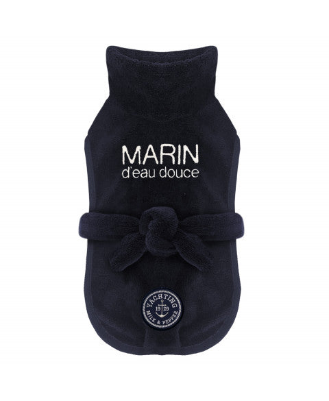 MARIN EMBROIDERED BATHROBE - BLUE