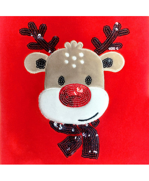 NIKKO VELVET T-SWEATER  RED "REINDEER"