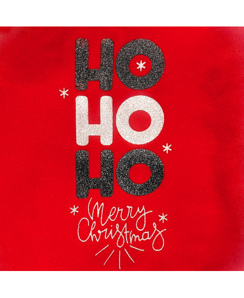 SVEN VELVET T-SWEATER "HO HO HO" RED