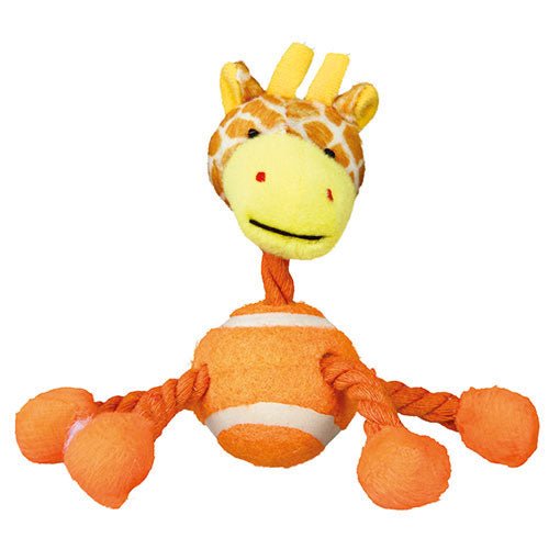 ANIMAL FIGURES WITH TENNIS BALL & ROPE - PLUSH TOY - Kanineindia