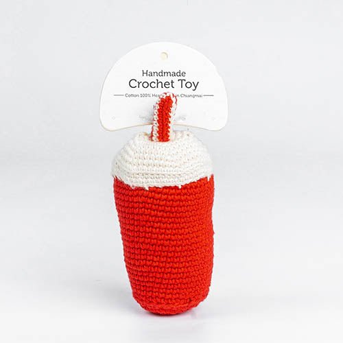 CROCHET TOY COLA RED CUP - Kanineindia